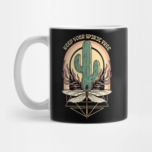 Desert Dragonfly Boho Bliss Cactus Pastel Spirit Free Magic Mug